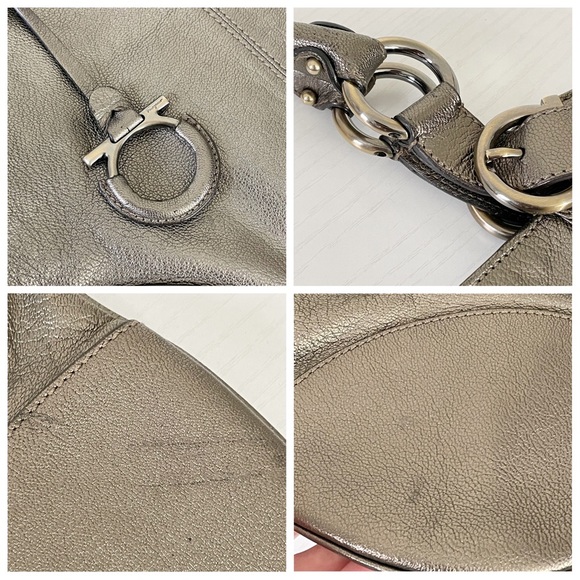 Salvatore Ferragamo metallic leather Gancini shoulder bag - Picture 3 of 11